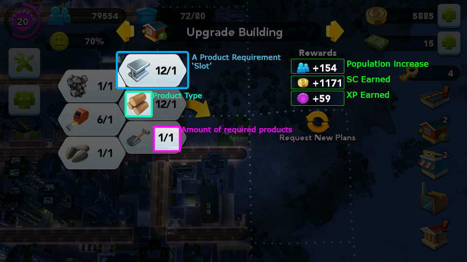 Sim City BuildIt House Upgrade-Popup